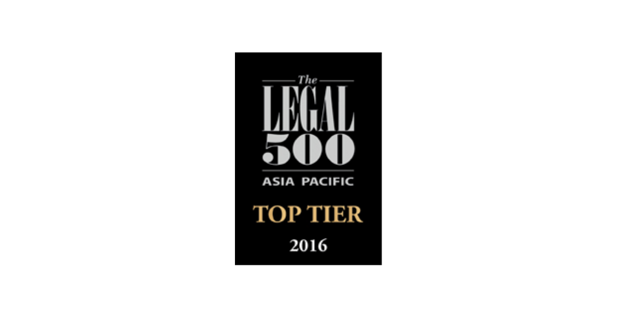 The Legal 500 Asia Pacific 2016 Rankings Released
